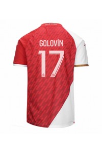 AS Monaco Aleksandr Golovin #17 Jalkapallovaatteet Kotipaita 2023-24 Lyhythihainen